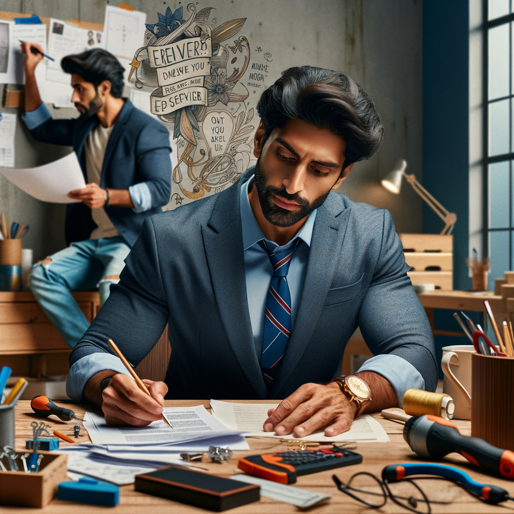 Leader Man fixing something himself or managing tasks solo motivational