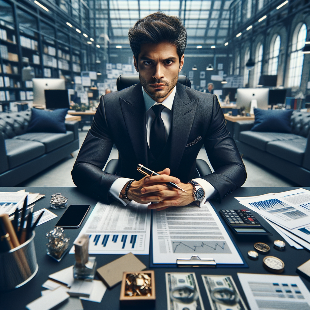 Successful man making a decisive move or ticking off a to-do list zoom out image