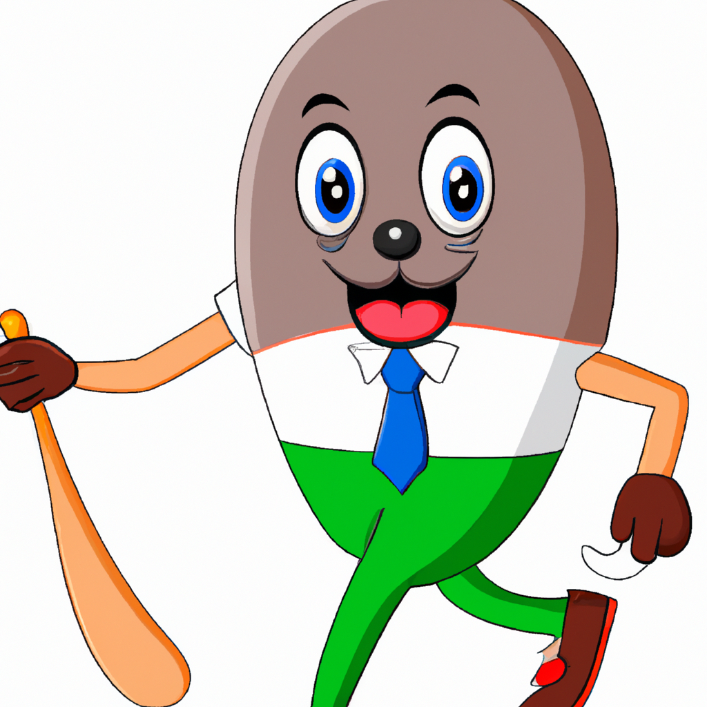 Mr. Bean cartoon playing cricket