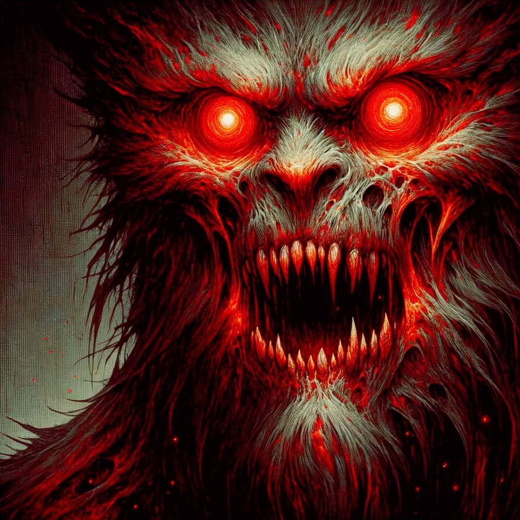 Monster looking at me with red eyes