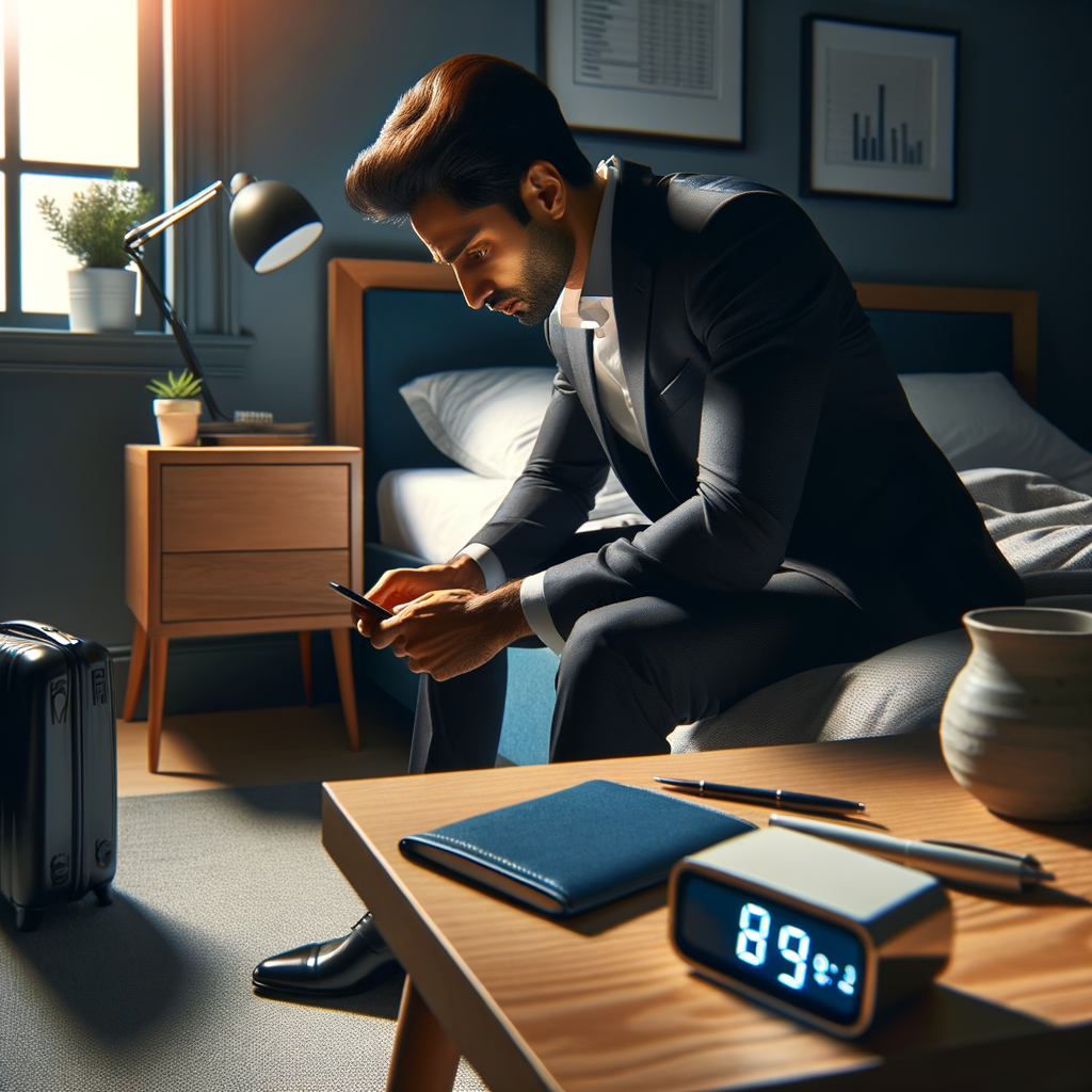 A successful man waking up early or sticking to a schedule