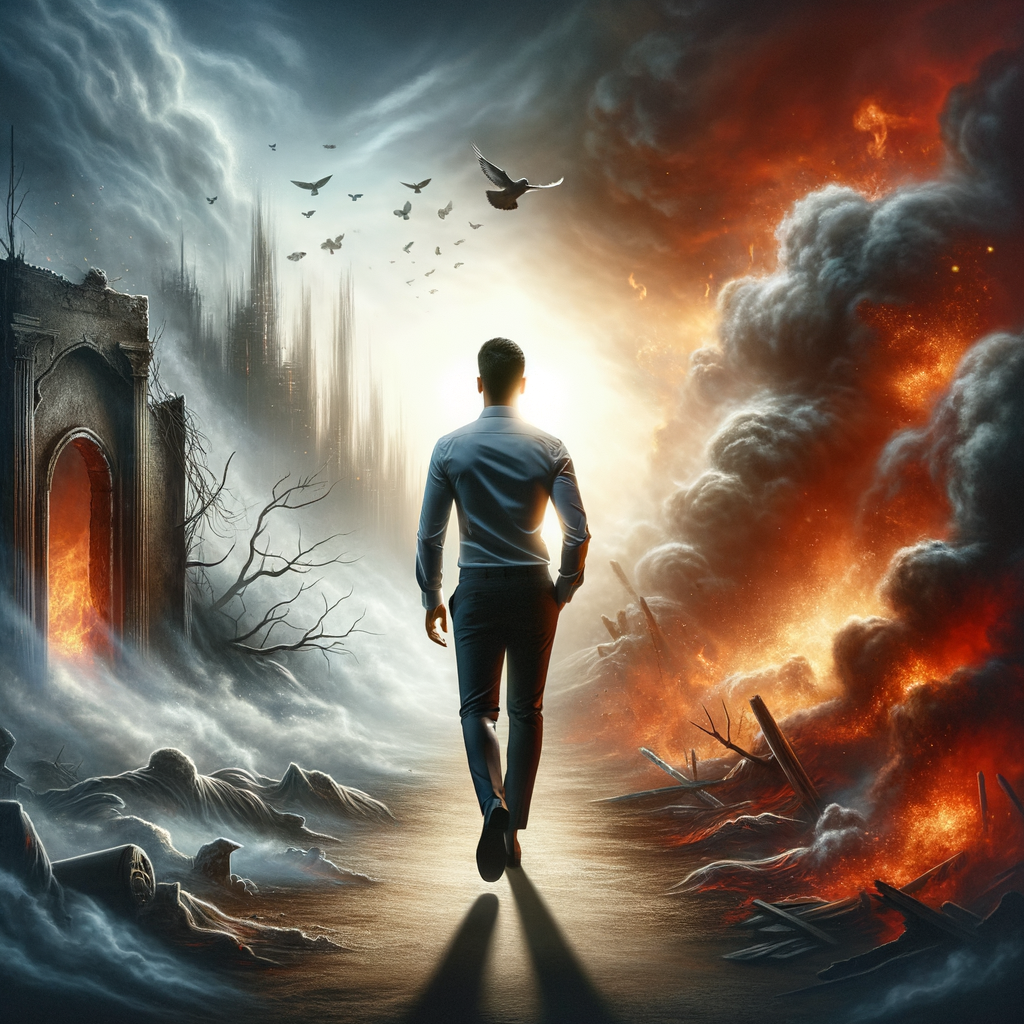 Leader Man confidently walking away from a toxic situation.