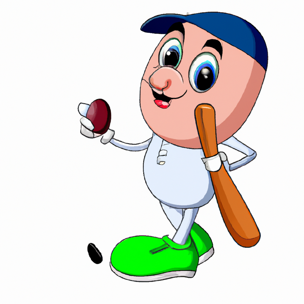Mr. Bean cartoon playing cricket