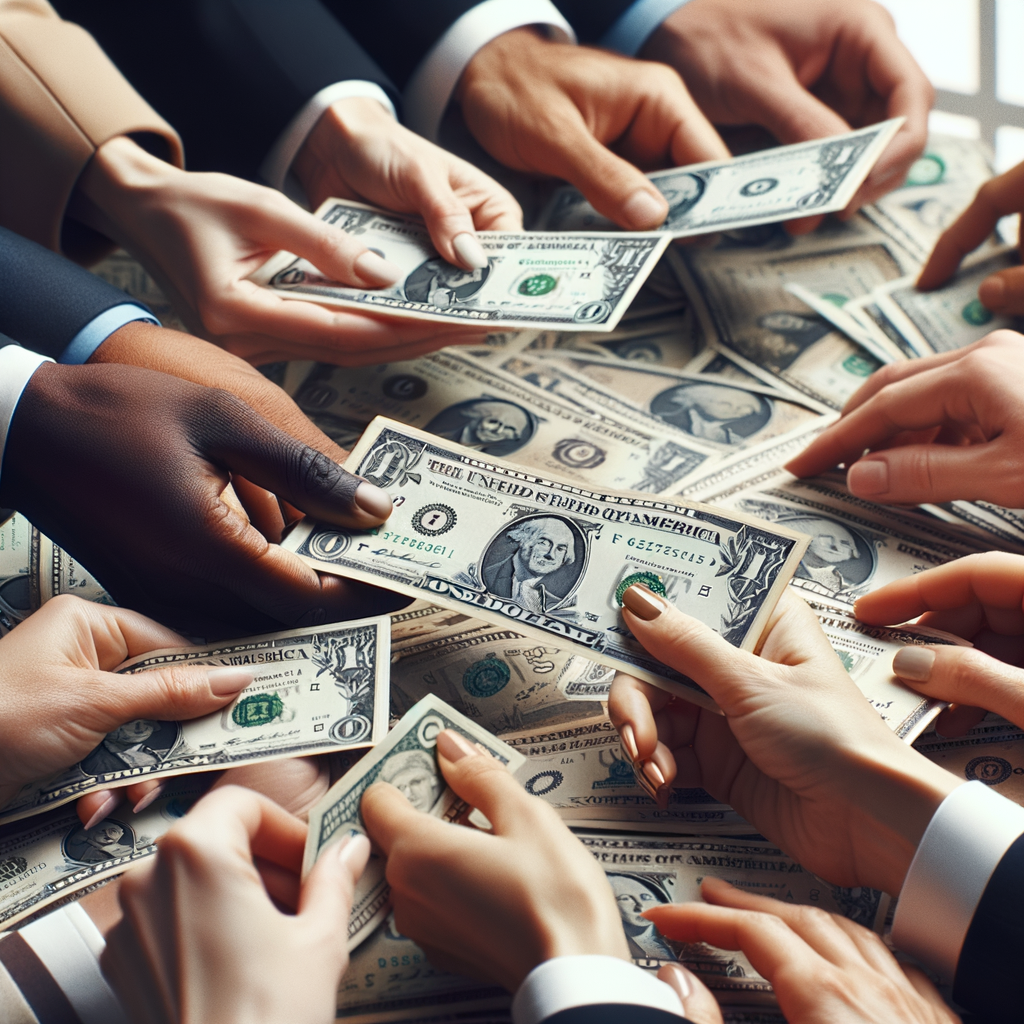 US Dollar bulk counting for video background