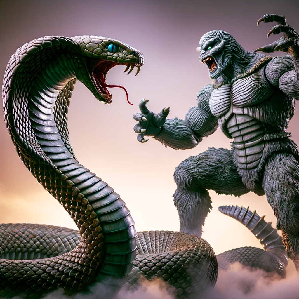 King cobra battle with godzilla