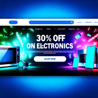 an ecommerce website cover tells the users we have 30% off on electronics