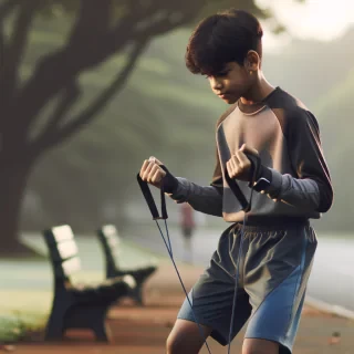 Boy going for workout everyday