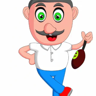 Mr. Bean cartoon playing cricket