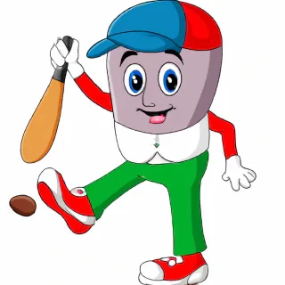 Mr. Bean cartoon playing cricket