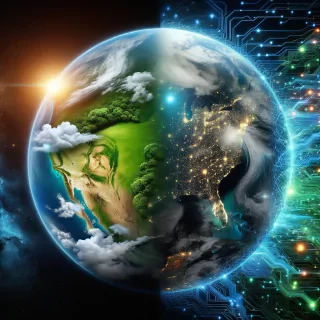 universe going from natural to ai global picture from space