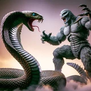King cobra battle with godzilla