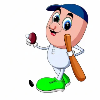 Mr. Bean cartoon playing cricket