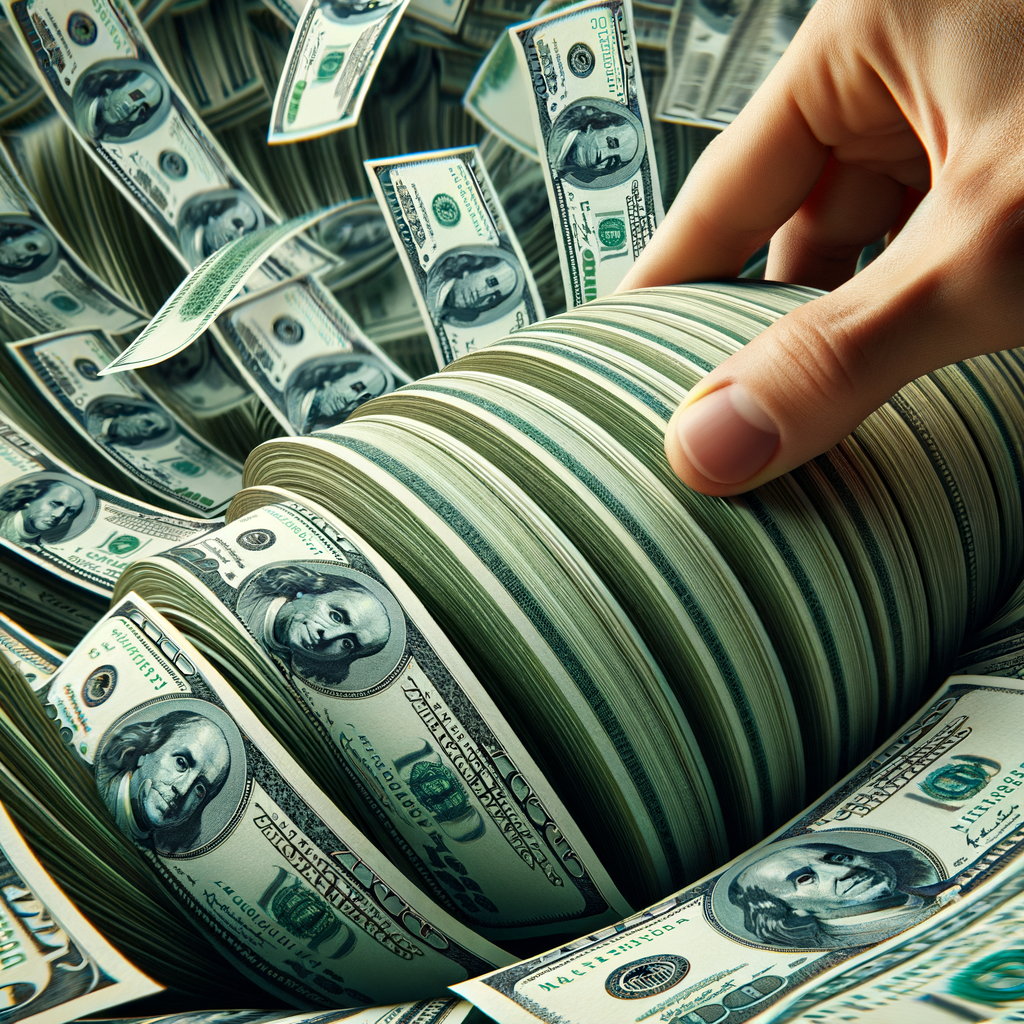 US Dollar bulk counting for video background, only dollar note, no hands nothing else