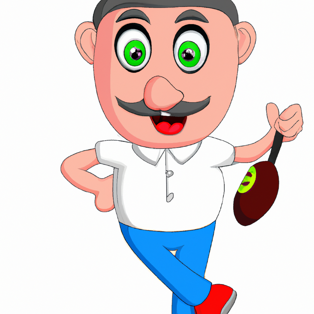 Mr. Bean cartoon playing cricket